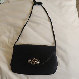 Vintage Givenchy Paris Dressy black Crossbody bag. Rhinestones on flap LIKE NEW!